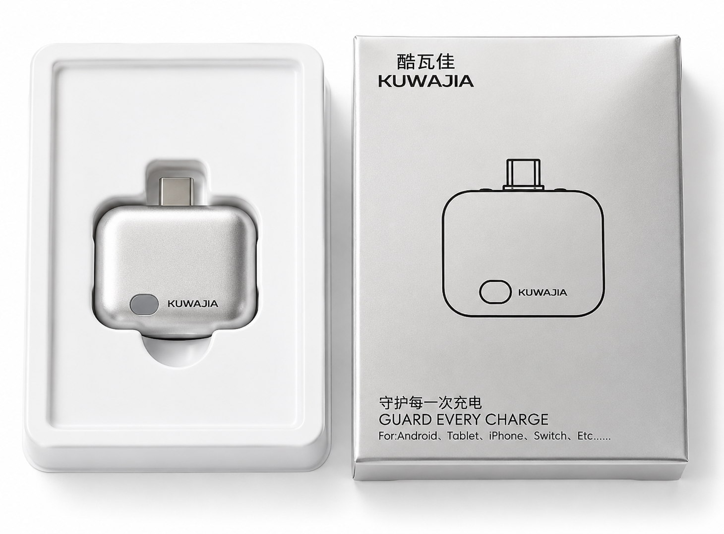 Desconectador Automático Inteligente KUWAJIA KH-51 de 140W Tipo-C con Protección Contra Sobrecarga, Blanco/Azul, Modo Dual para Teléfono, Tableta y Portátil